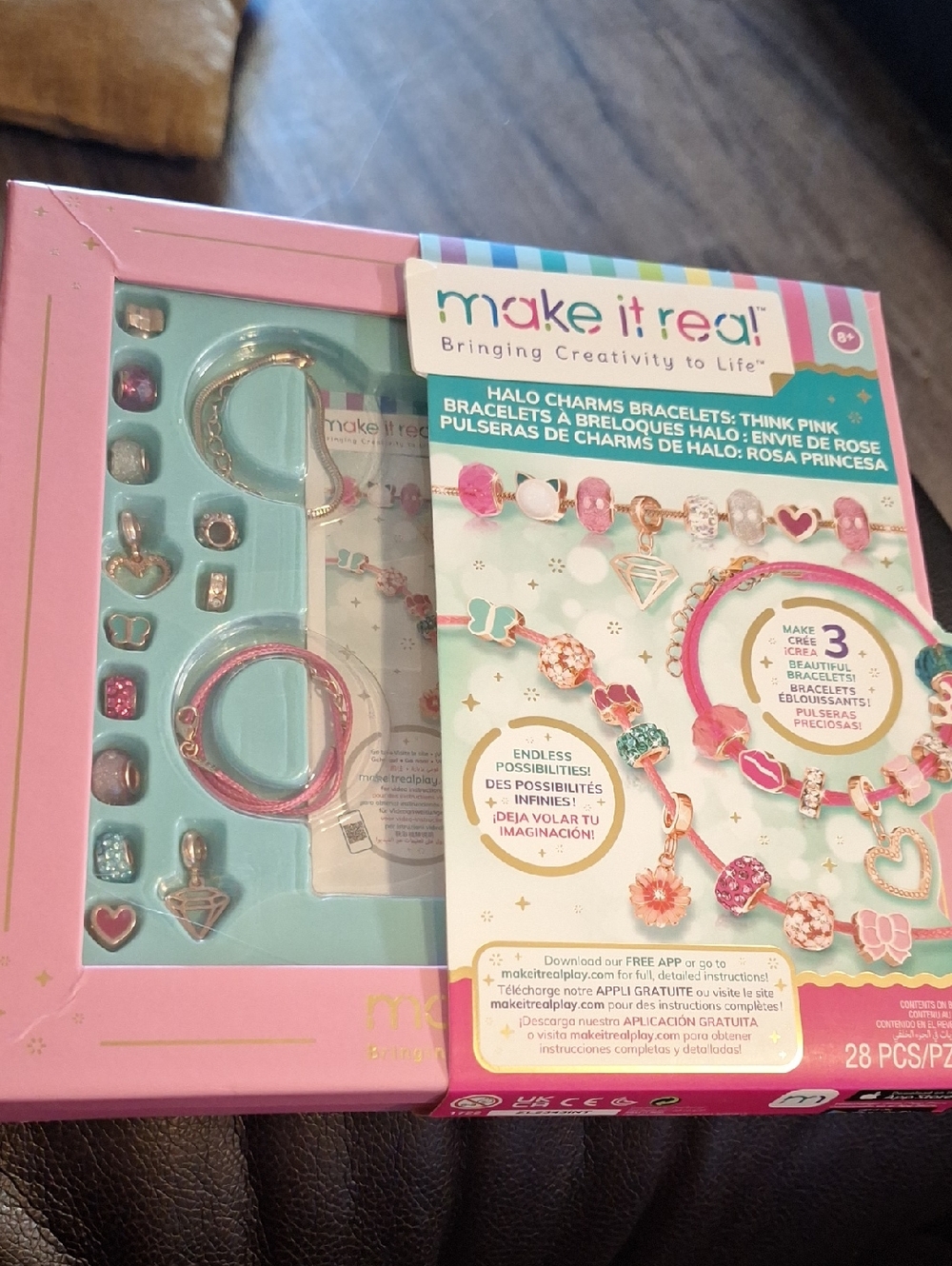 Kids Pink Halo Charms Bracelet Kit